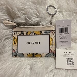 NWT Coach Butterfly Card Case Keychain - Chalk Multi